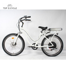 Bicicletas eléctricas blancas del crucero de la playa del motor del eje trasero 1000w en venta